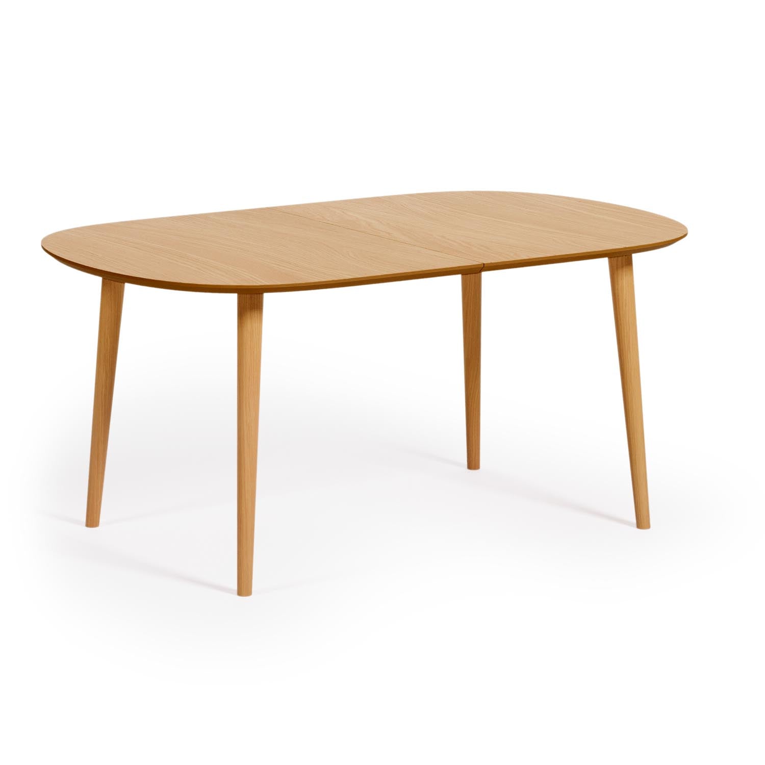 Oqui Ausziehtisch MDF mit Eichenfurnier Beine aus massivem Kautschukholz 160(260)x100 cm in Natur präsentiert im Onlineshop von KAQTU Design AG. Esstisch ist von Kave Home