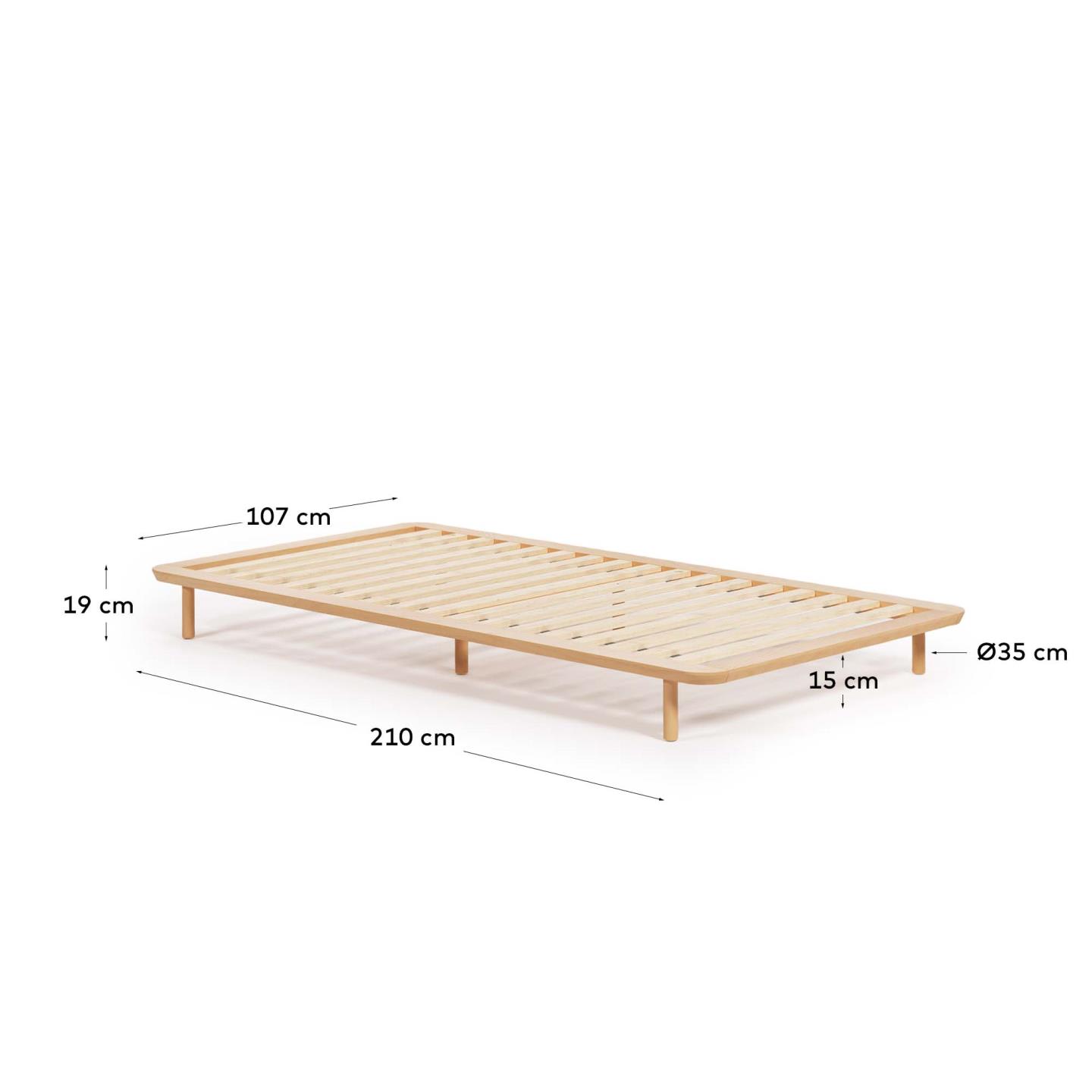 Anielle Bett aus massiver Esche für Matratze von 90 x 200 cm in Braun präsentiert im Onlineshop von KAQTU Design AG. Bett ist von Kave Home