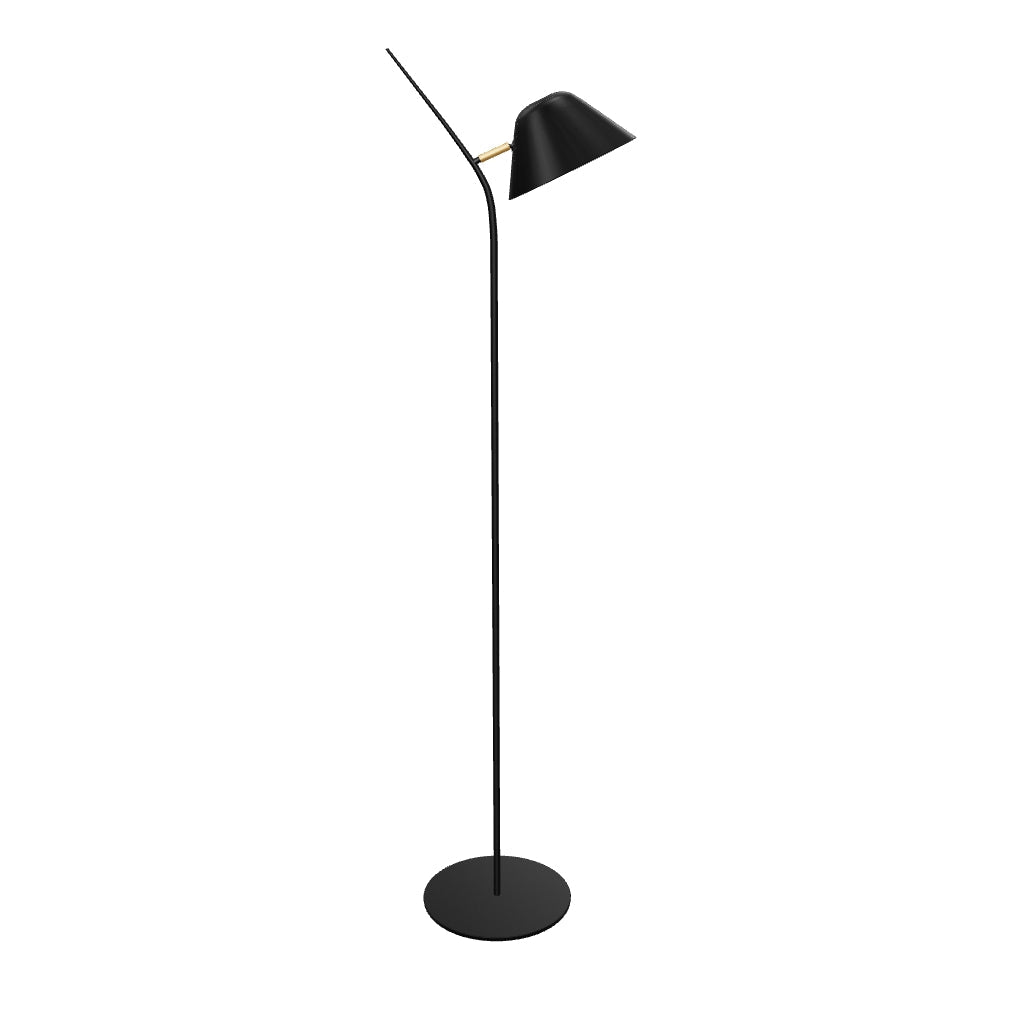 3D-Modell der eleganten schwarzen Aurelia Stehlampe von Kave Home, zeitloses Design, flexibel und robust für AR-Erlebnisse.