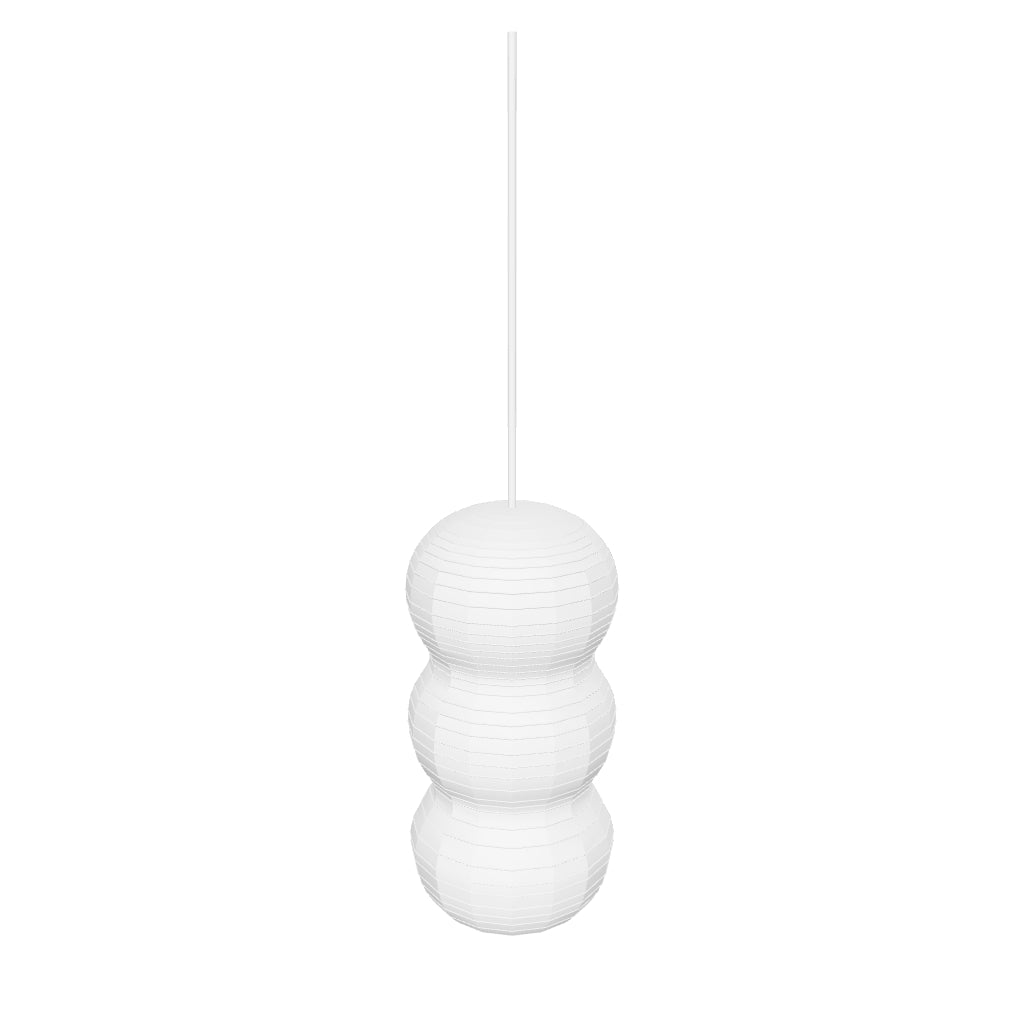 Die Puff Leuchte von Normann Copenhagen vereint skulpturales Design mit minimalistischem Reispapier, inspiriert von japanischer Tradition.