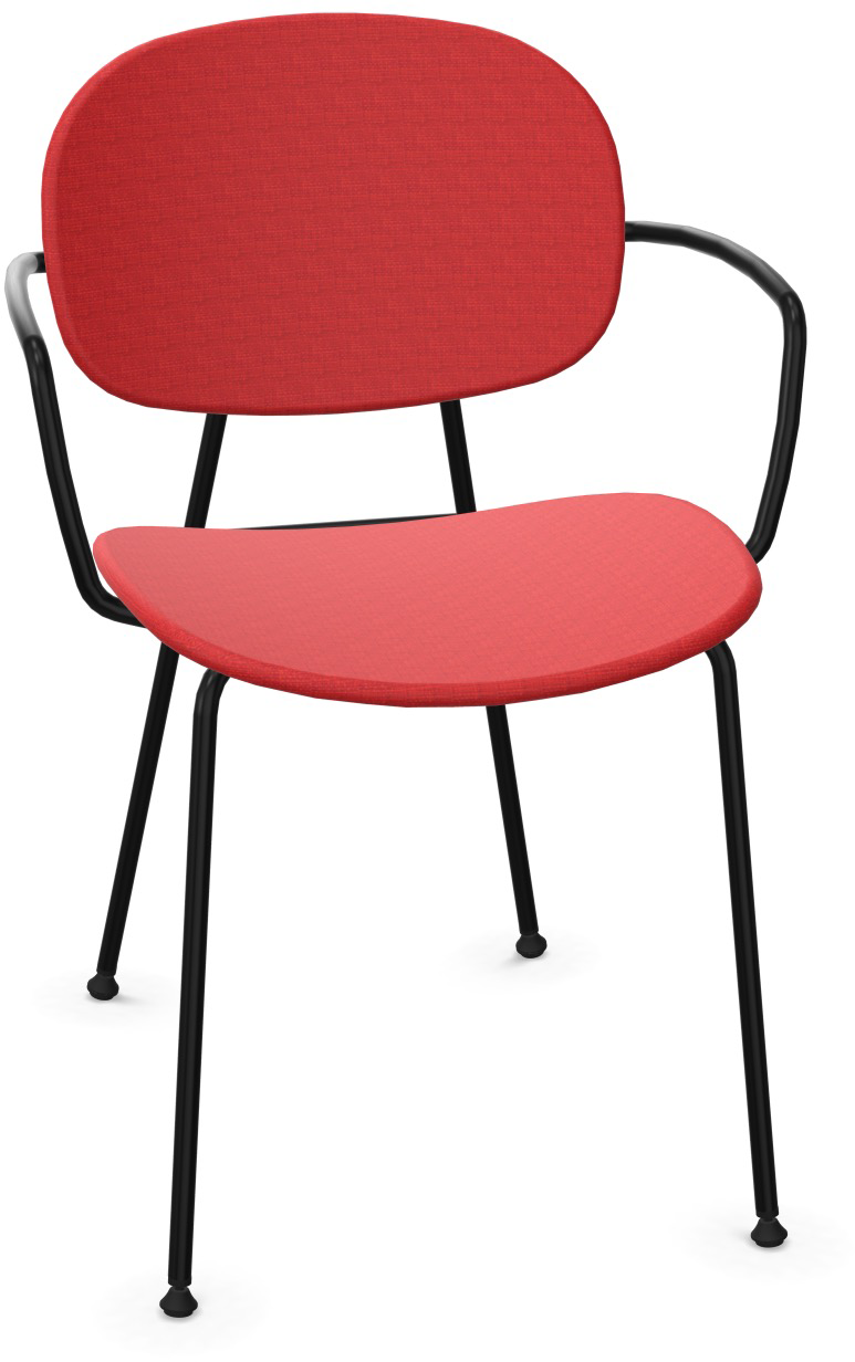 TONDINA POP Armlehnstuhl gepolstert in Rot / Schwarz präsentiert im Onlineshop von KAQTU Design AG. Stuhl mit Armlehne ist von Infiniti Design