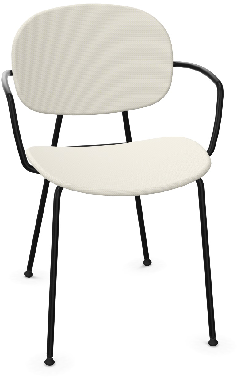 TONDINA POP Armlehnstuhl gepolstert in Sandweiss / Schwarz präsentiert im Onlineshop von KAQTU Design AG. Stuhl mit Armlehne ist von Infiniti Design