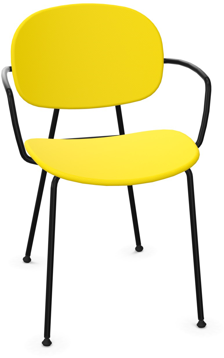 TONDINA POP Armlehnstuhl gepolstert in Gelb / Schwarz präsentiert im Onlineshop von KAQTU Design AG. Stuhl mit Armlehne ist von Infiniti Design