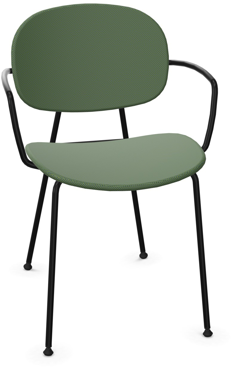 TONDINA POP Armlehnstuhl gepolstert in Dunkelgrün / Schwarz präsentiert im Onlineshop von KAQTU Design AG. Stuhl mit Armlehne ist von Infiniti Design