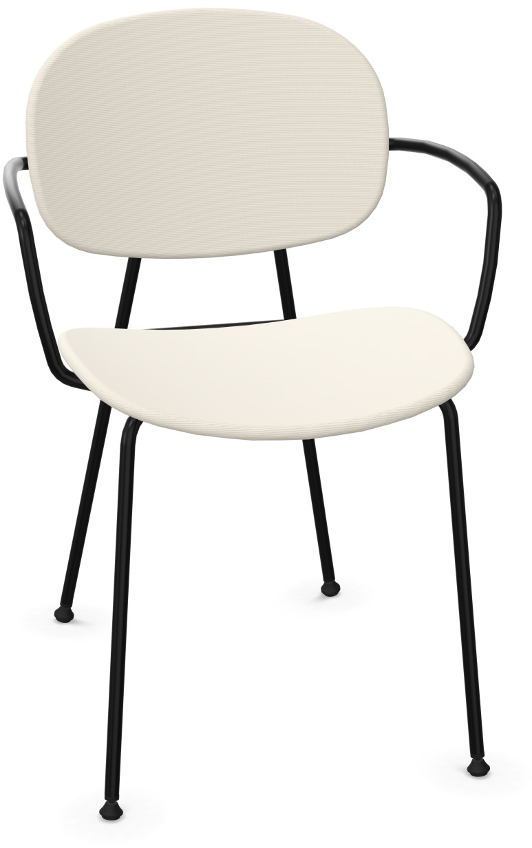 TONDINA POP Armlehnstuhl gepolstert in Weiss / Schwarz präsentiert im Onlineshop von KAQTU Design AG. Stuhl mit Armlehne ist von Infiniti Design