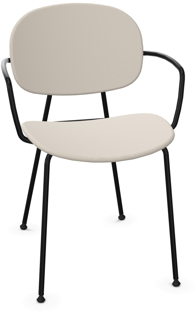 TONDINA POP Armlehnstuhl gepolstert in Hellgrau / Schwarz präsentiert im Onlineshop von KAQTU Design AG. Stuhl mit Armlehne ist von Infiniti Design