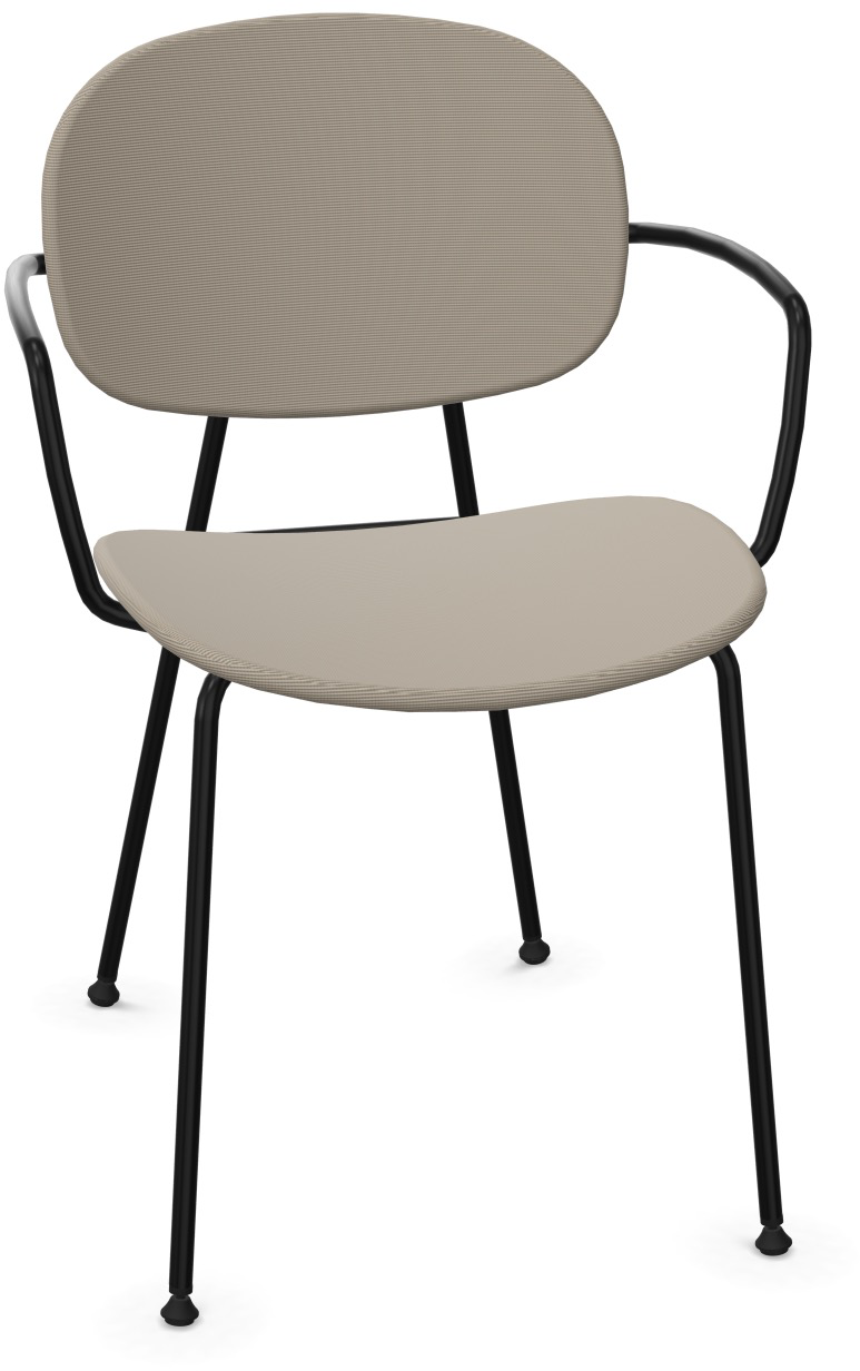 TONDINA POP Armlehnstuhl gepolstert in Beige / Schwarz präsentiert im Onlineshop von KAQTU Design AG. Stuhl mit Armlehne ist von Infiniti Design