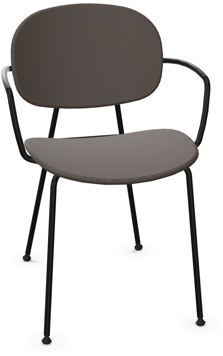 TONDINA POP Armlehnstuhl gepolstert in Graubraun / Schwarz präsentiert im Onlineshop von KAQTU Design AG. Stuhl mit Armlehne ist von Infiniti Design