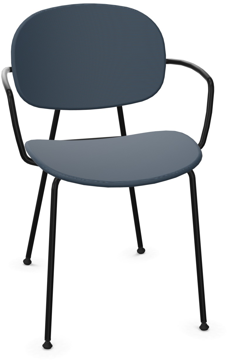 TONDINA POP Armlehnstuhl gepolstert in Dunkelblau / Schwarz präsentiert im Onlineshop von KAQTU Design AG. Stuhl mit Armlehne ist von Infiniti Design