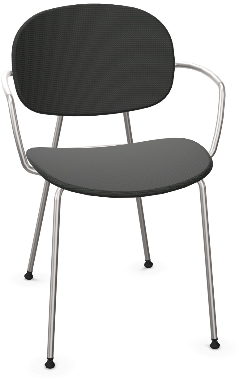 TONDINA POP Armlehnstuhl gepolstert in Schwarz / Chrom präsentiert im Onlineshop von KAQTU Design AG. Stuhl mit Armlehne ist von Infiniti Design