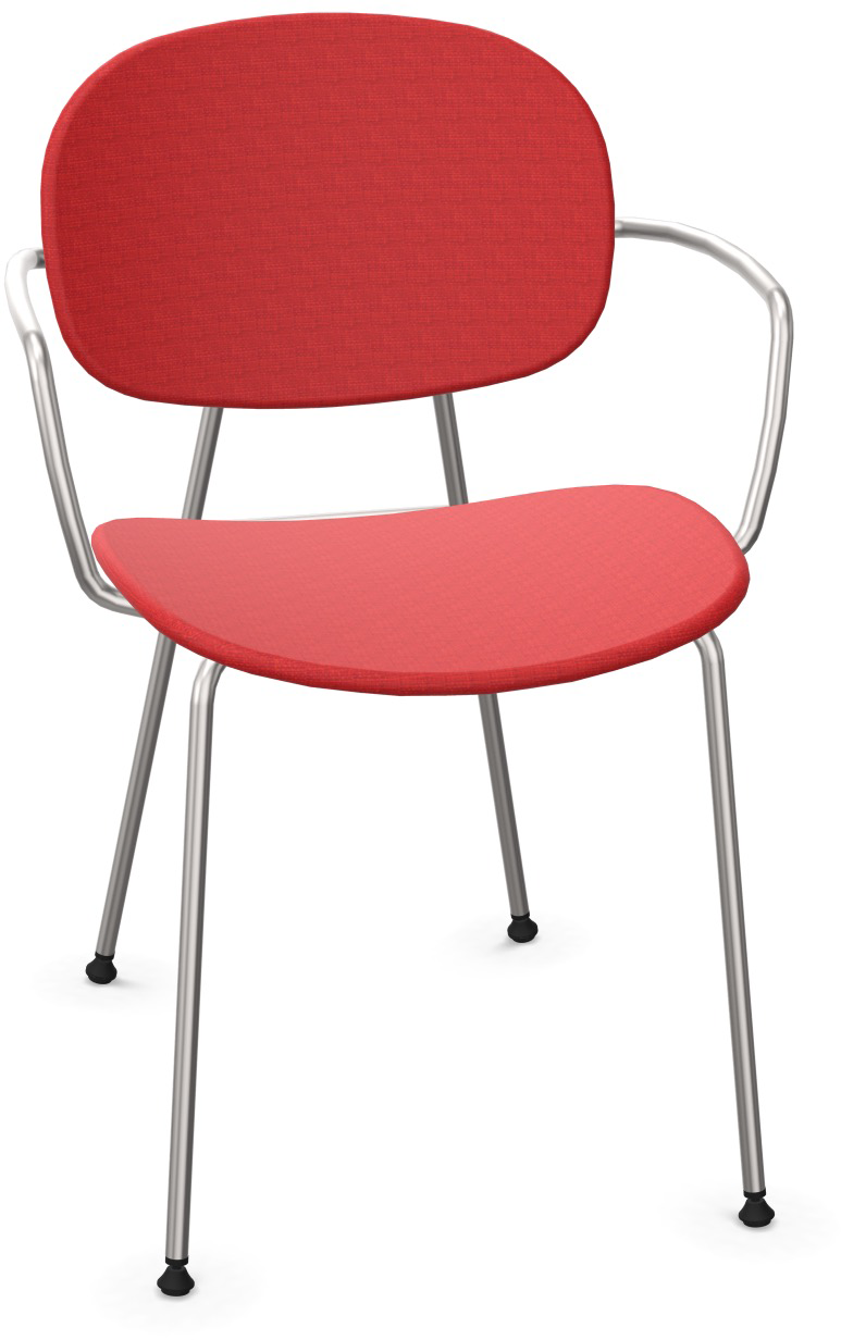 TONDINA POP Armlehnstuhl gepolstert in Rot / Chrom präsentiert im Onlineshop von KAQTU Design AG. Stuhl mit Armlehne ist von Infiniti Design