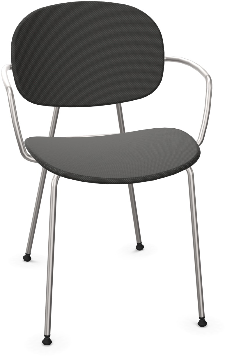 TONDINA POP Armlehnstuhl gepolstert in Dunkelgrau / Chrom präsentiert im Onlineshop von KAQTU Design AG. Stuhl mit Armlehne ist von Infiniti Design