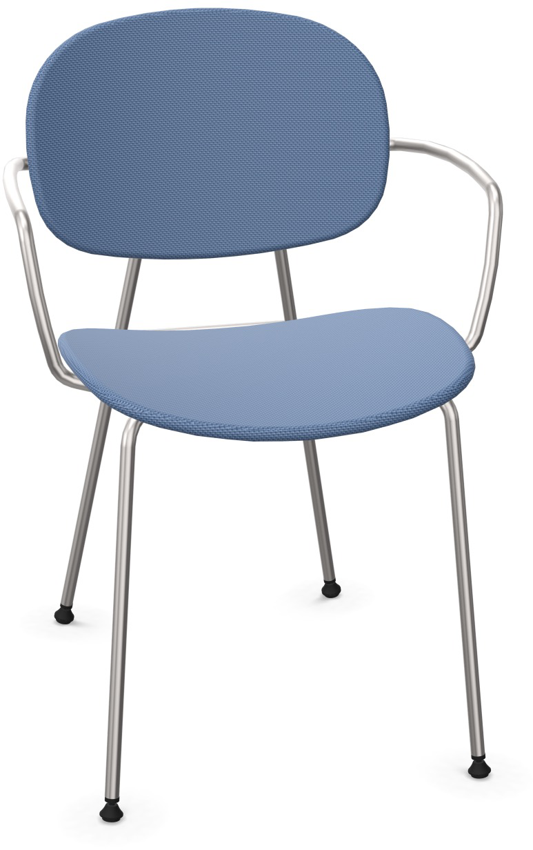 TONDINA POP Armlehnstuhl gepolstert in Blau / Chrom präsentiert im Onlineshop von KAQTU Design AG. Stuhl mit Armlehne ist von Infiniti Design