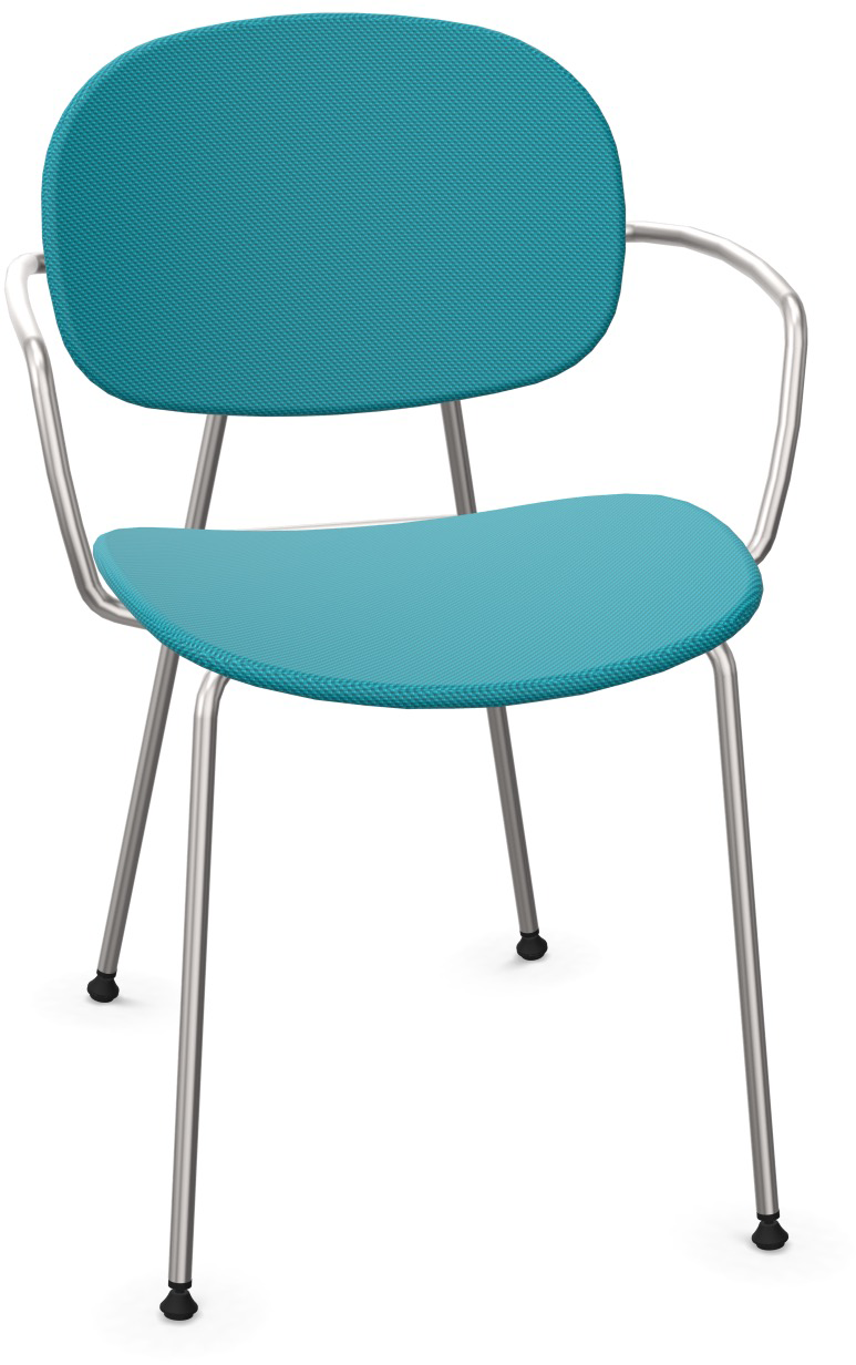TONDINA POP Armlehnstuhl gepolstert in Türkis / Chrom präsentiert im Onlineshop von KAQTU Design AG. Stuhl mit Armlehne ist von Infiniti Design