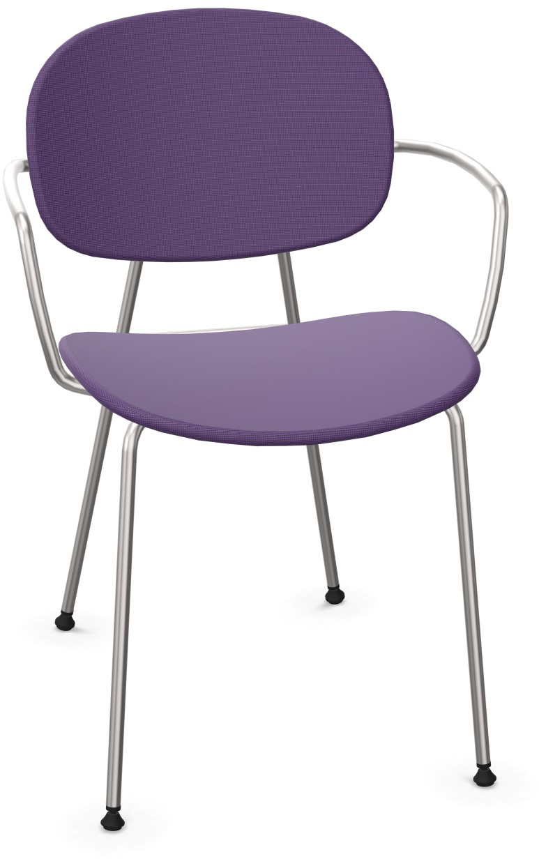 TONDINA POP Armlehnstuhl gepolstert in Violett / Chrom präsentiert im Onlineshop von KAQTU Design AG. Stuhl mit Armlehne ist von Infiniti Design