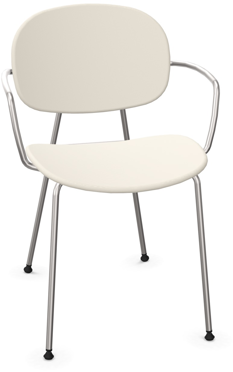 TONDINA POP Armlehnstuhl gepolstert in Weiss / Chrom präsentiert im Onlineshop von KAQTU Design AG. Stuhl mit Armlehne ist von Infiniti Design