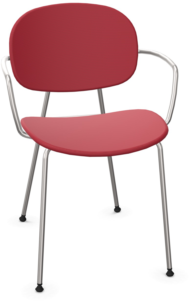 TONDINA POP Armlehnstuhl gepolstert in Dunkelrot / Chrom präsentiert im Onlineshop von KAQTU Design AG. Stuhl mit Armlehne ist von Infiniti Design