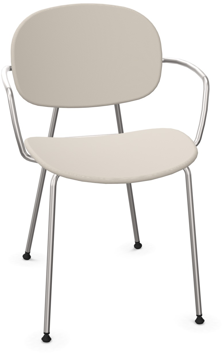 TONDINA POP Armlehnstuhl gepolstert in Hellgrau / Chrom präsentiert im Onlineshop von KAQTU Design AG. Stuhl mit Armlehne ist von Infiniti Design