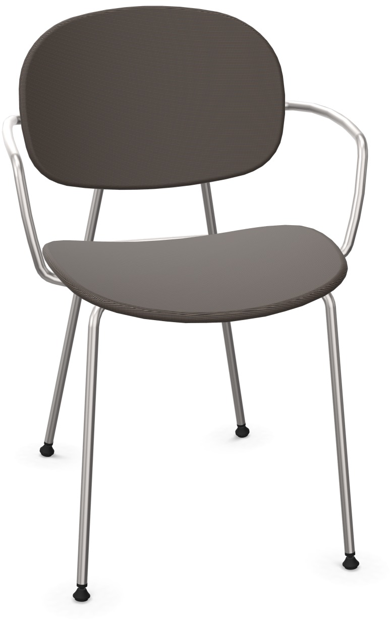 TONDINA POP Armlehnstuhl gepolstert in Graubraun / Chrom präsentiert im Onlineshop von KAQTU Design AG. Stuhl mit Armlehne ist von Infiniti Design