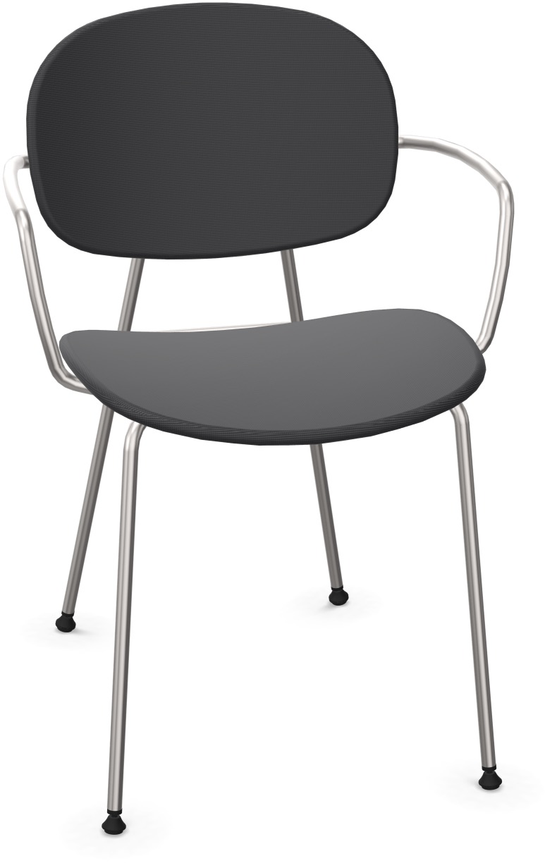 TONDINA POP Armlehnstuhl gepolstert in Anthrazit / Chrom präsentiert im Onlineshop von KAQTU Design AG. Stuhl mit Armlehne ist von Infiniti Design
