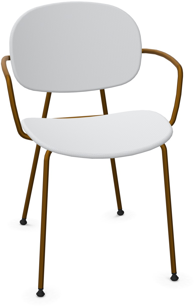 TONDINA POP Armlehnstuhl gepolstert in Grau / Antikes Messing präsentiert im Onlineshop von KAQTU Design AG. Stuhl mit Armlehne ist von Infiniti Design
