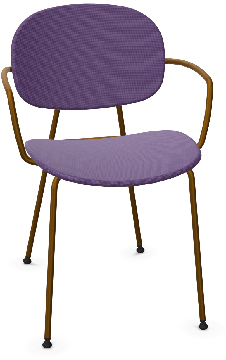 TONDINA POP Armlehnstuhl gepolstert in Violett / Antikes Messing präsentiert im Onlineshop von KAQTU Design AG. Stuhl mit Armlehne ist von Infiniti Design