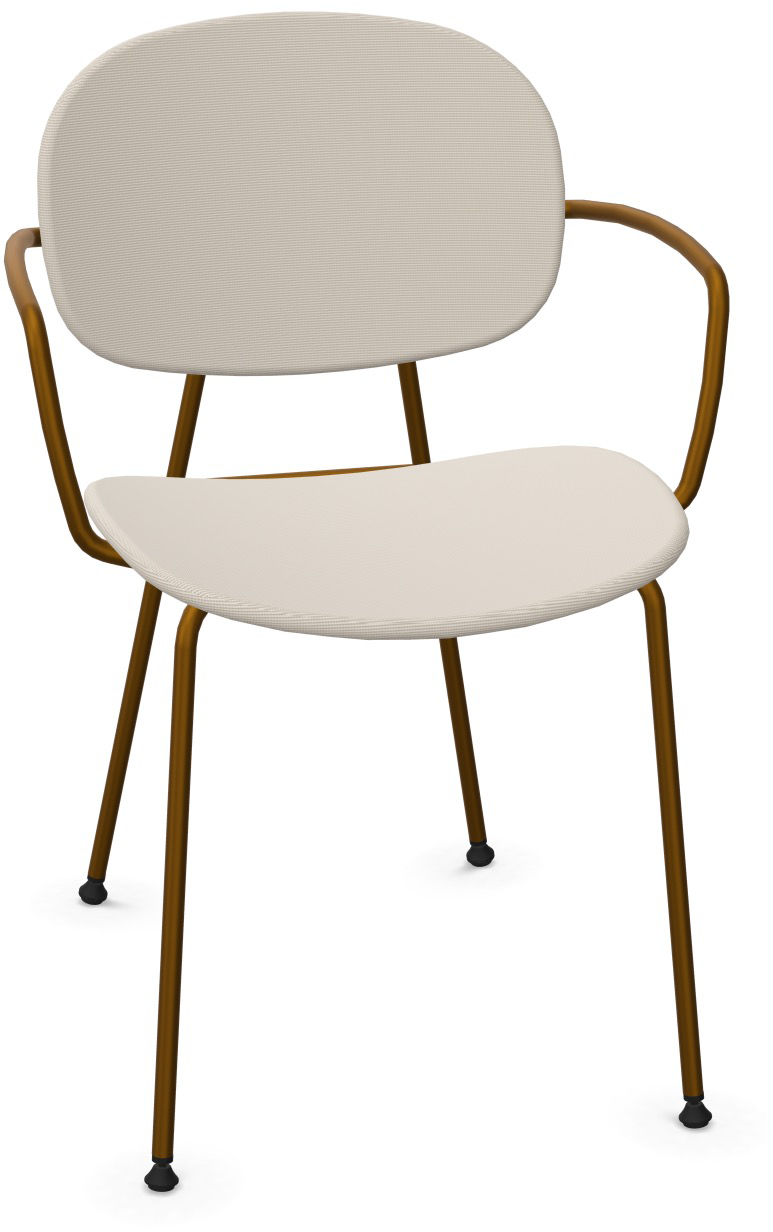 TONDINA POP Armlehnstuhl gepolstert in Hellgrau / Antikes Messing präsentiert im Onlineshop von KAQTU Design AG. Stuhl mit Armlehne ist von Infiniti Design