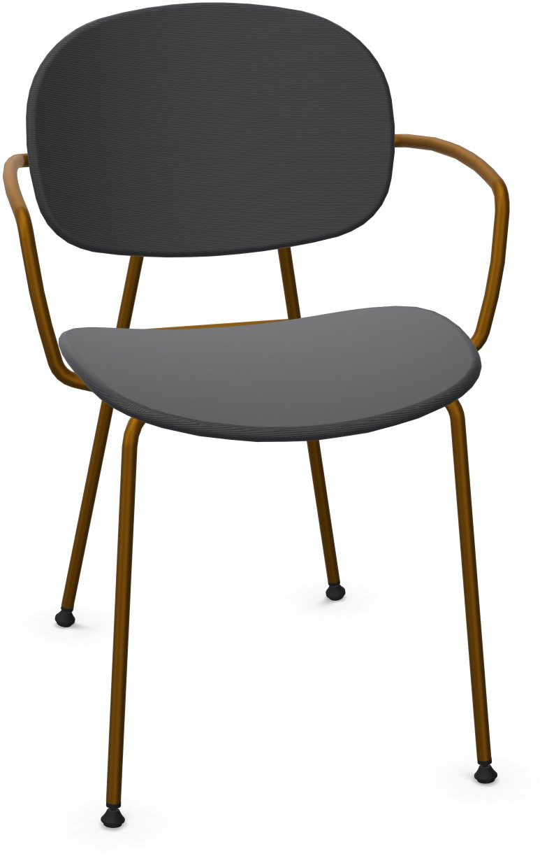TONDINA POP Armlehnstuhl gepolstert in Anthrazit / Antikes Messing präsentiert im Onlineshop von KAQTU Design AG. Stuhl mit Armlehne ist von Infiniti Design